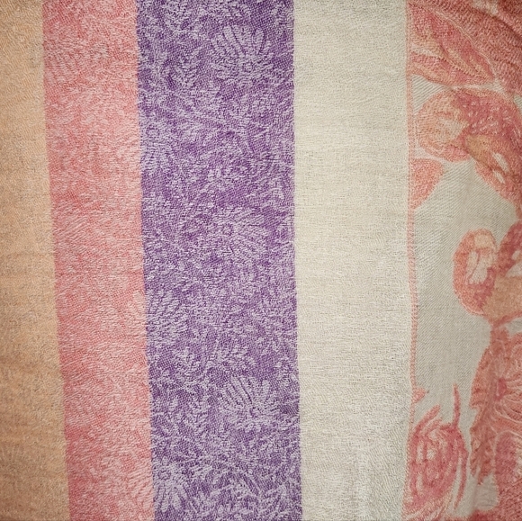 Vintage Pink Pashmina Wrap Scarf - Picture 6 of 7